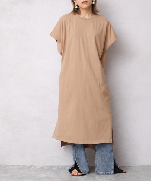 ap retro(アプレトロ)の「フレンチスリーブカットワンピース【ZOZO限定アイテム】(ワンピース・レディース・チャコールグレー/ライトブルー/ブラック/ベージュ/カーキ/アイボリー/ブルーグリーン/ライトベージュ・FREE)」の12枚目の写真