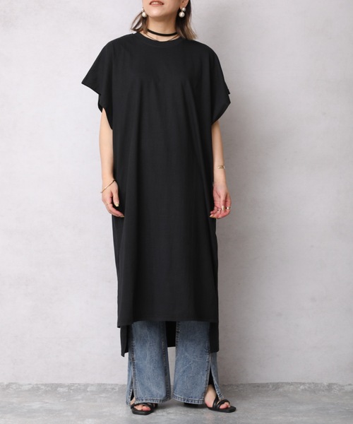 ap retro(アプレトロ)の「フレンチスリーブカットワンピース【ZOZO限定アイテム】(ワンピース・レディース・チャコールグレー/ライトブルー/ブラック/ベージュ/カーキ/アイボリー/ブルーグリーン/ライトベージュ・FREE)」の10枚目の写真