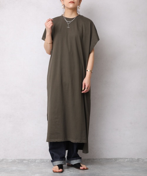 ap retro(アプレトロ)の「フレンチスリーブカットワンピース【ZOZO限定アイテム】(ワンピース・レディース・チャコールグレー/ライトブルー/ブラック/ベージュ/カーキ/アイボリー/ブルーグリーン/ライトベージュ・FREE)」の15枚目の写真