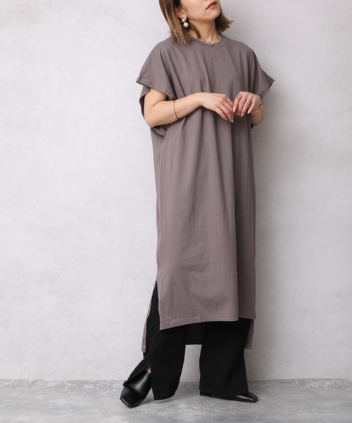 ap retro(アプレトロ)の「フレンチスリーブカットワンピース【ZOZO限定アイテム】(ワンピース・レディース・チャコールグレー/ライトブルー/ブラック/ベージュ/カーキ/アイボリー/ブルーグリーン/ライトベージュ・FREE)」の11枚目の写真