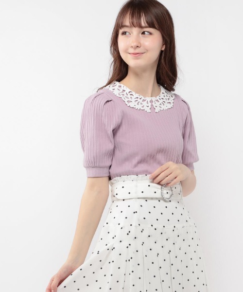 LODISPOTTO（ロディスポット）の「レースカラーLadyカットソー（Tシャツ/カットソー・レディース・ベージュ/ブラック/ホワイト・MEDIUM）」の5枚目の写真