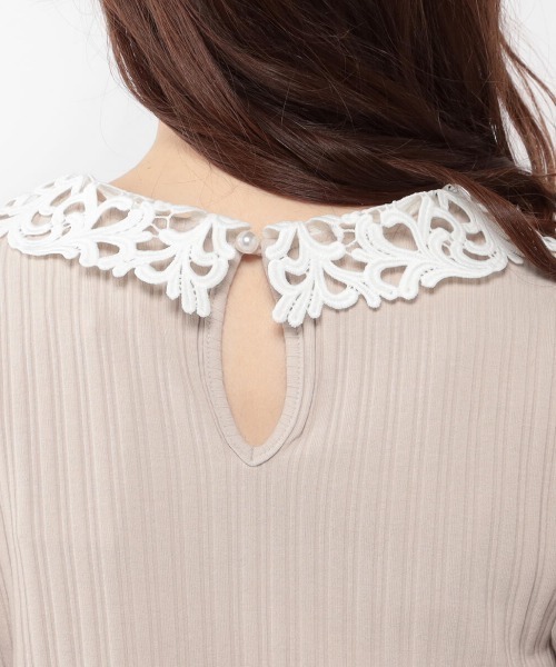 LODISPOTTO（ロディスポット）の「レースカラーLadyカットソー（Tシャツ/カットソー・レディース・ベージュ/ブラック/ホワイト・MEDIUM）」の8枚目の写真