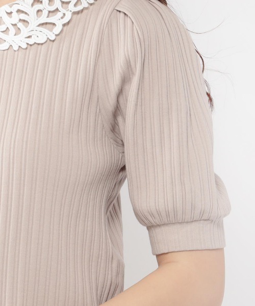 LODISPOTTO（ロディスポット）の「レースカラーLadyカットソー（Tシャツ/カットソー・レディース・ベージュ/ブラック/ホワイト・MEDIUM）」の9枚目の写真