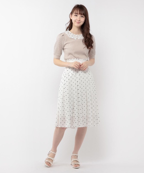 LODISPOTTO（ロディスポット）の「レースカラーLadyカットソー（Tシャツ/カットソー・レディース・ベージュ/ブラック/ホワイト・MEDIUM）」の7枚目の写真