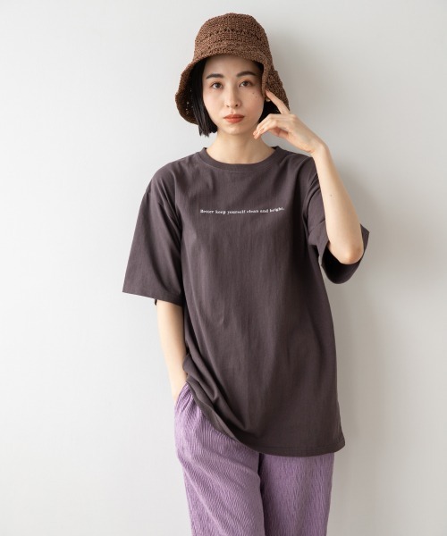 LOWRYS FARM（ローリーズファーム）の「フォトＢＩＧＴＥＥＳＳ　948732（Tシャツ/カットソー・レディース・ホワイト/チャコールグレー/オフホワイト・FREE）」の4枚目の写真
