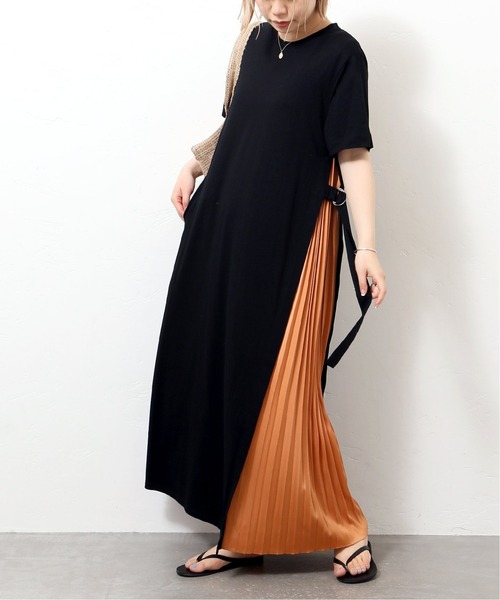 JOINT WORKS(ジョイントワークス)の「J-テンジクサイドプリーツワンピース(ワンピース・レディース・ブラック/ベージュ/サックスブルー・FREE)」の2枚目の写真