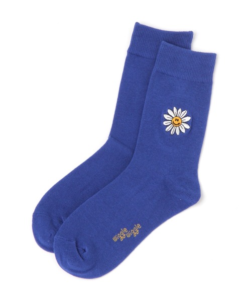 WIGGLE WIGGLE(ウィグルウィグル)の「WIGGLE WIGGLE/刺繍SOCKS スマイル 2951312(ソックス/靴下・レディース・ブルー・0)」の6枚目の写真