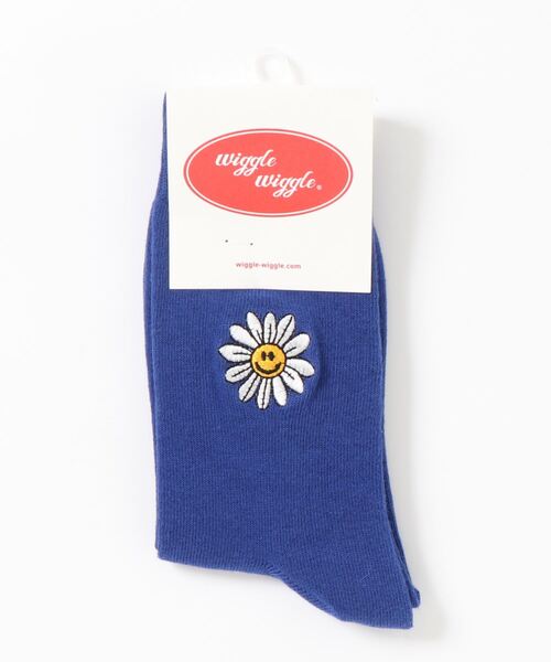 WIGGLE WIGGLE(ウィグルウィグル)の「WIGGLE WIGGLE/刺繍SOCKS スマイル 2951312(ソックス/靴下・レディース・ブルー・0)」の7枚目の写真