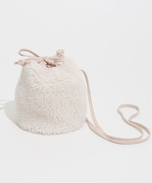 CHILD WOMAN | WOOL混ボア　ミニ巾着ショルダーBAG(ショルダーバッグ)