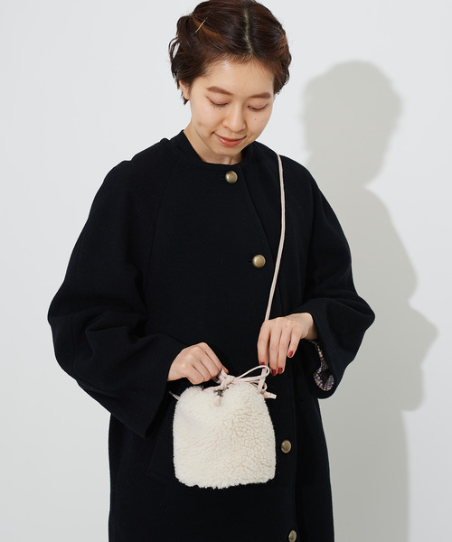 CHILD WOMAN（チャイルドウーマン）の「WOOL混ボア　ミニ巾着ショルダーBAG（ショルダーバッグ・レディース・アイボリー/ピンク/グリーン・FREE）」の10枚目の写真