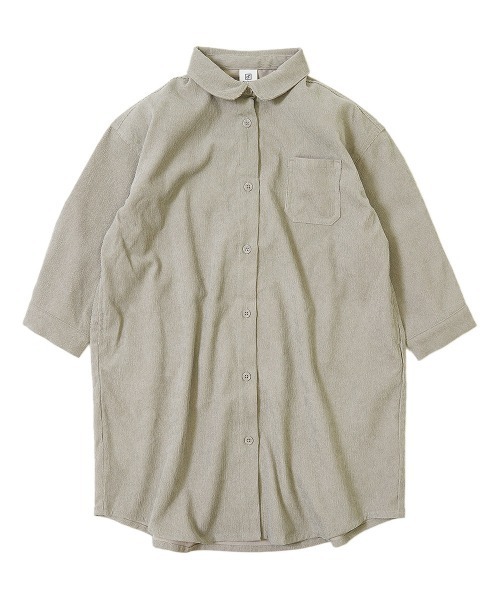 devirock（デビロック）の「ロング丈シャツコールワンピース（シャツワンピース・キッズ・ダークベージュ/パープル系その他/グレー系その他・100cm/150cm/120cm/110cm/140cm/130cm/160cm）」の5枚目の写真