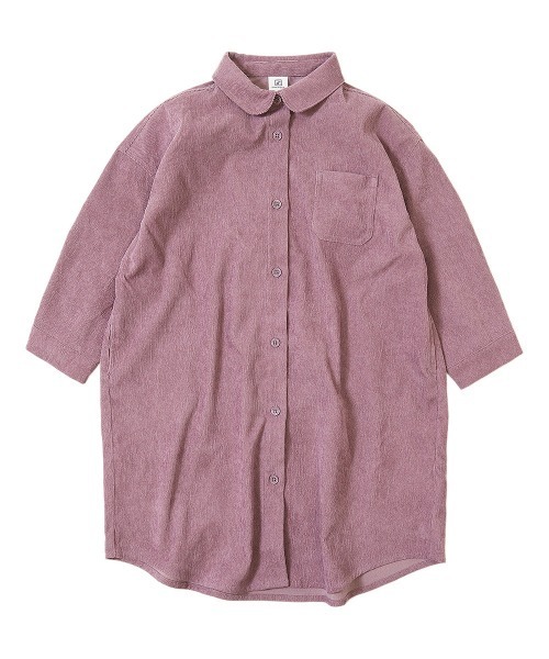 devirock（デビロック）の「ロング丈シャツコールワンピース（シャツワンピース・キッズ・ダークベージュ/パープル系その他/グレー系その他・100cm/150cm/120cm/110cm/140cm/130cm/160cm）」の10枚目の写真