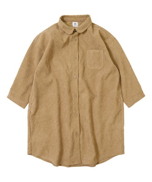 devirock（デビロック）の「ロング丈シャツコールワンピース（シャツワンピース・キッズ・ダークベージュ/パープル系その他/グレー系その他・100cm/150cm/120cm/110cm/140cm/130cm/160cm）」の6枚目の写真