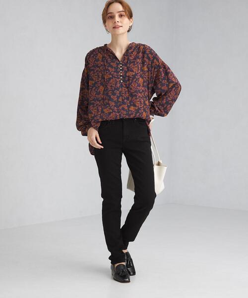 green label relaxing（グリーンレーベルリラクシング）の「ヴィンテージ フラワー プリント ブラウス（シャツ/ブラウス・レディース・ネイビー/オフホワイト・FREE）」の14枚目の写真