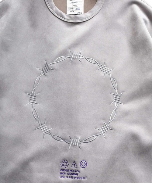 SHAREEF(シャリーフ)の「"BARBED WIRE" MICRO SUEDE SWEAT(スウェット・メンズ・ブラック/グレー・3/2/1)」の7枚目の写真