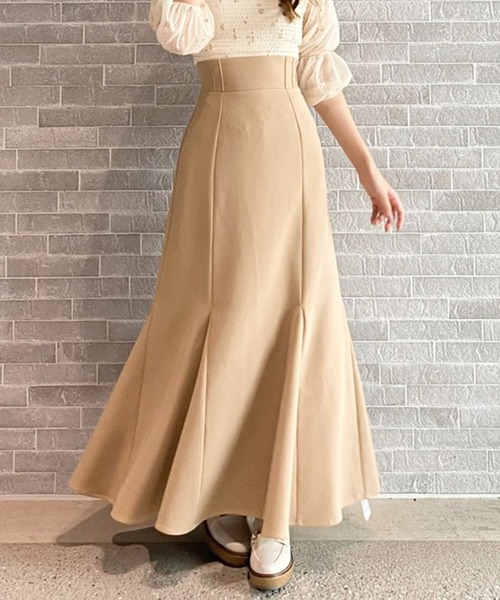 MIIA（ミーア）の「バックレースアップスカート（スカート・レディース・ベージュ/パープル/ドット・FREE）」の2枚目の写真