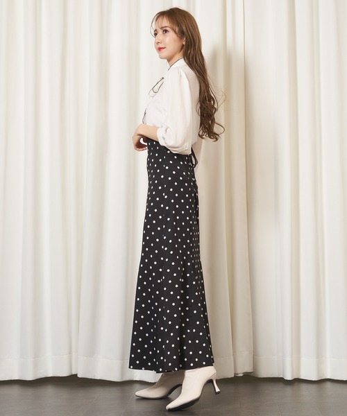 MIIA（ミーア）の「バックレースアップスカート（スカート・レディース・ベージュ/パープル/ドット・FREE）」の8枚目の写真