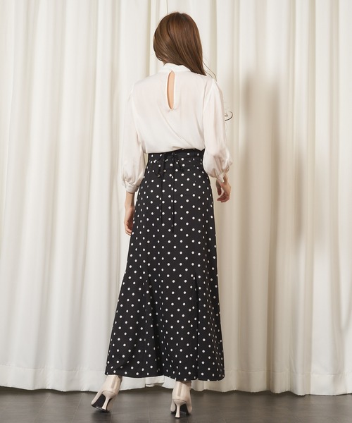 MIIA（ミーア）の「バックレースアップスカート（スカート・レディース・ベージュ/パープル/ドット・FREE）」の9枚目の写真