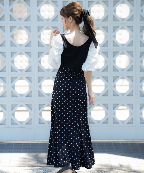 MIIA（ミーア）の「バックレースアップスカート（スカート・レディース・ベージュ/パープル/ドット・FREE）」の15枚目の写真