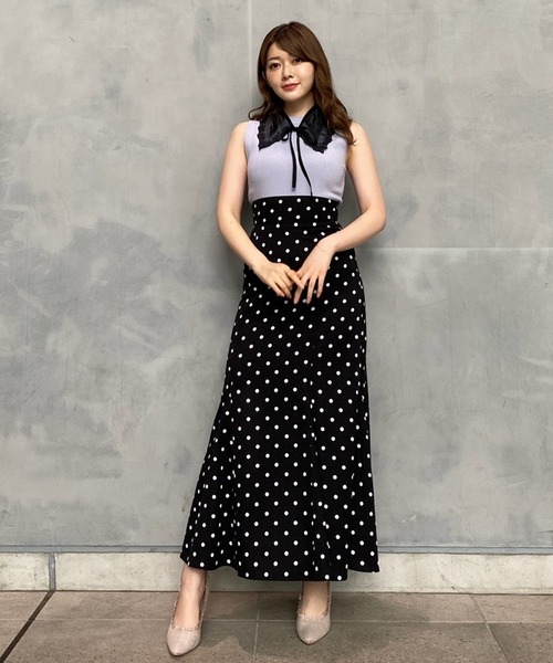 MIIA（ミーア）の「バックレースアップスカート（スカート・レディース・ベージュ/パープル/ドット・FREE）」の16枚目の写真