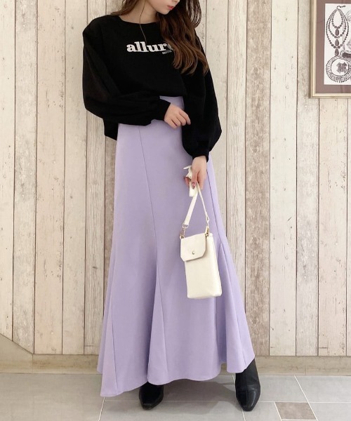 MIIA パープル フレアスカート MIIA（ミーア）の「バックレースアップスカート（スカート）」 - WEAR