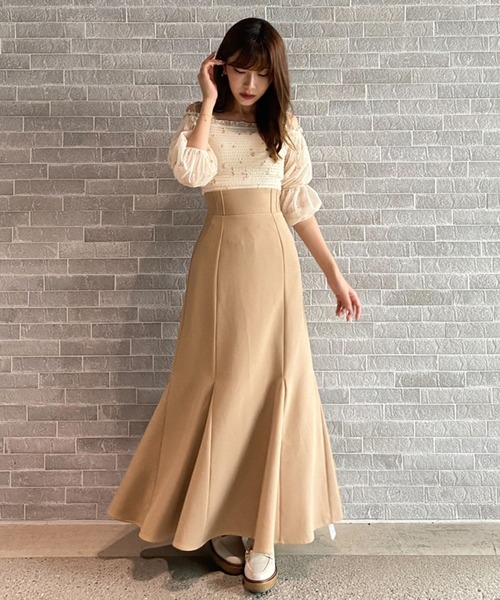 MIIA（ミーア）の「バックレースアップスカート（スカート・レディース・ベージュ/パープル/ドット・FREE）」の20枚目の写真