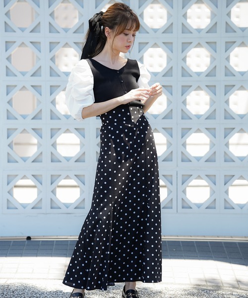 MIIA（ミーア）の「バックレースアップスカート（スカート・レディース・ベージュ/パープル/ドット・FREE）」の22枚目の写真