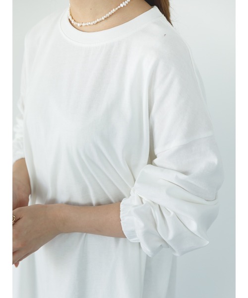 SLURR(スラ―)の「オーガニックコットンボリュームスリーブチュニック(Tシャツ/カットソー・レディース・ホワイト・FREE)」の16枚目の写真
