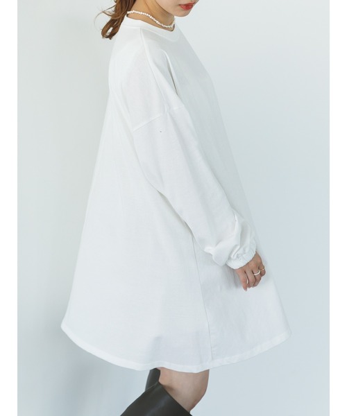 SLURR(スラ―)の「オーガニックコットンボリュームスリーブチュニック(Tシャツ/カットソー・レディース・ホワイト・FREE)」の2枚目の写真