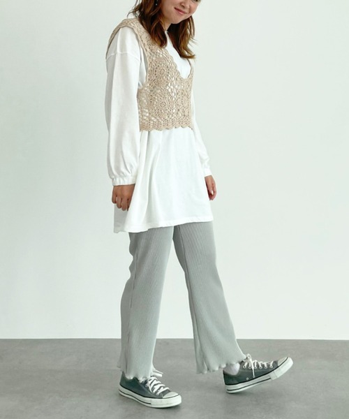 SLURR(スラ―)の「オーガニックコットンボリュームスリーブチュニック(Tシャツ/カットソー・レディース・ホワイト・FREE)」の7枚目の写真