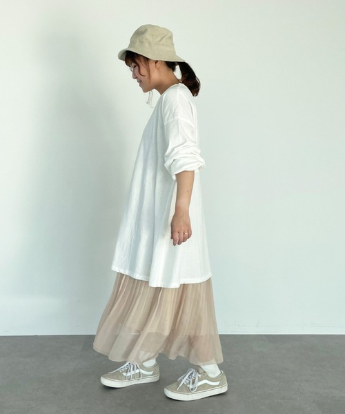 SLURR(スラ―)の「オーガニックコットンボリュームスリーブチュニック(Tシャツ/カットソー・レディース・ホワイト・FREE)」の3枚目の写真