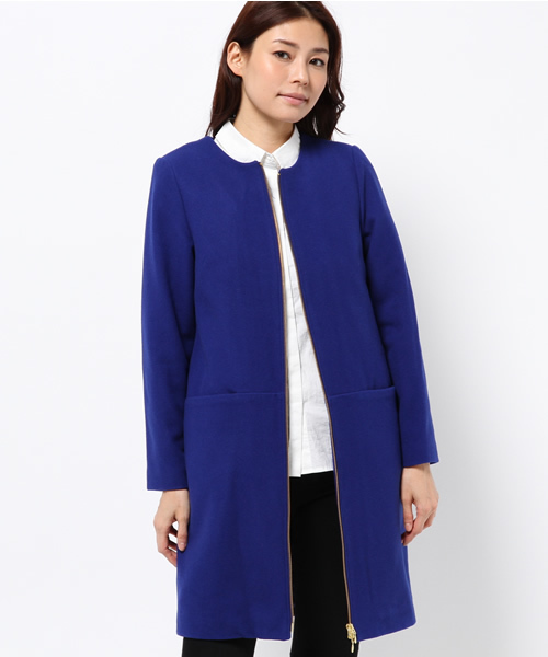 LOUNGEDRESS（ラウンジドレス）の「ノーカラーコート（その他アウター・レディース・ロイヤルブルー/ブラック・ﾌﾘ-）」の13枚目の写真