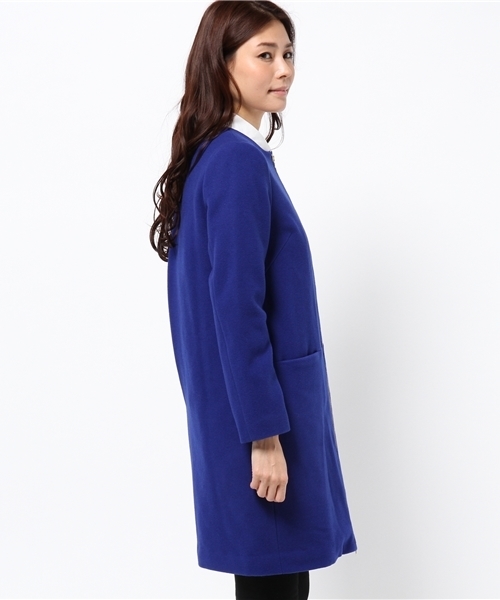 LOUNGEDRESS（ラウンジドレス）の「ノーカラーコート（その他アウター・レディース・ロイヤルブルー/ブラック・ﾌﾘ-）」の6枚目の写真