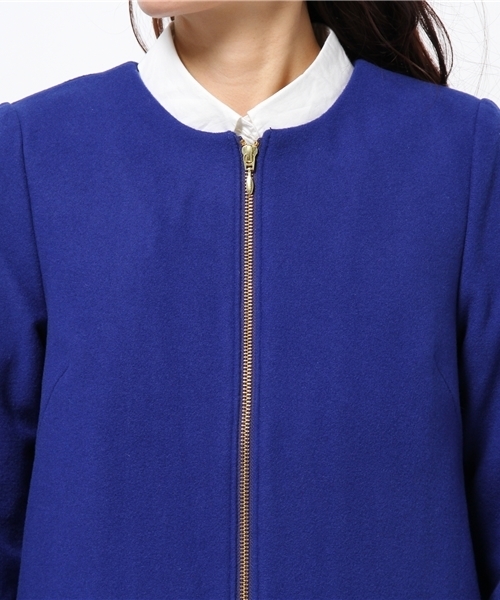 LOUNGEDRESS（ラウンジドレス）の「ノーカラーコート（その他アウター・レディース・ロイヤルブルー/ブラック・ﾌﾘ-）」の9枚目の写真