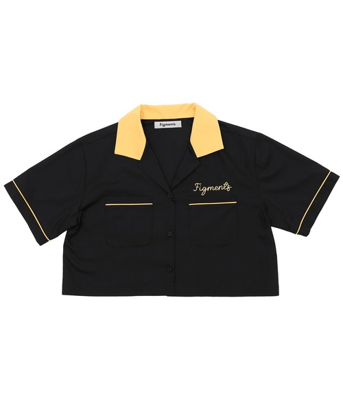 Figments(フィグメンツ)の「クロップドボーリングシャツ(シャツ/ブラウス・レディース・ブラック/ピンク/ブルー・FREE)」の10枚目の写真