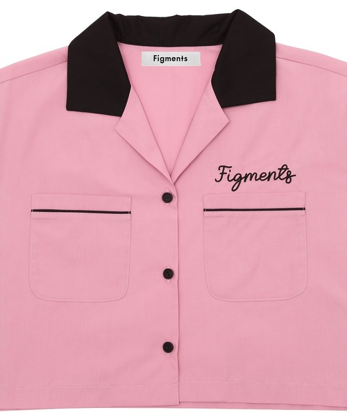 Figments(フィグメンツ)の「クロップドボーリングシャツ(シャツ/ブラウス・レディース・ブラック/ピンク/ブルー・FREE)」の13枚目の写真