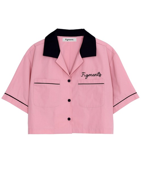 Figments(フィグメンツ)の「クロップドボーリングシャツ(シャツ/ブラウス・レディース・ブラック/ピンク/ブルー・FREE)」の16枚目の写真