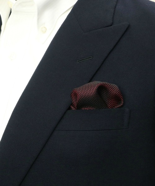 TOKYO SHIRTS(トウキョウシャツ)の「ベーシック ポケットチーフ(ポケットチーフ・メンズ・ネイビー/ダークブラウン/ワインレッド/ホワイト・FREE)」の4枚目の写真