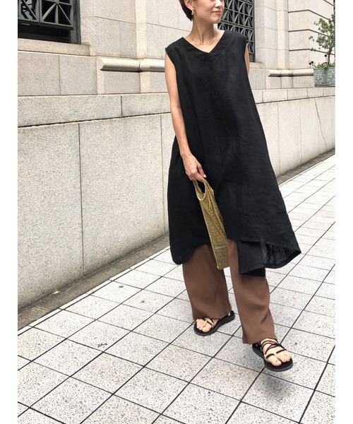 ulu(ウル)の「original Aline linen dress(ワンピース・レディース・ホワイト/ブラック・FREE)」の5枚目の写真