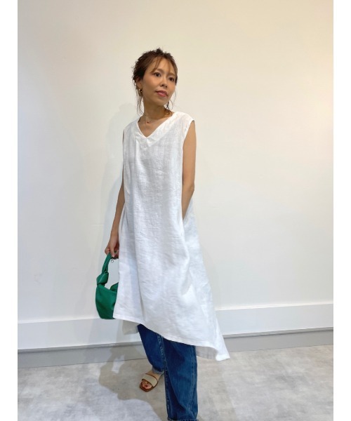 ulu(ウル)の「original Aline linen dress(ワンピース・レディース・ホワイト/ブラック・FREE)」の10枚目の写真