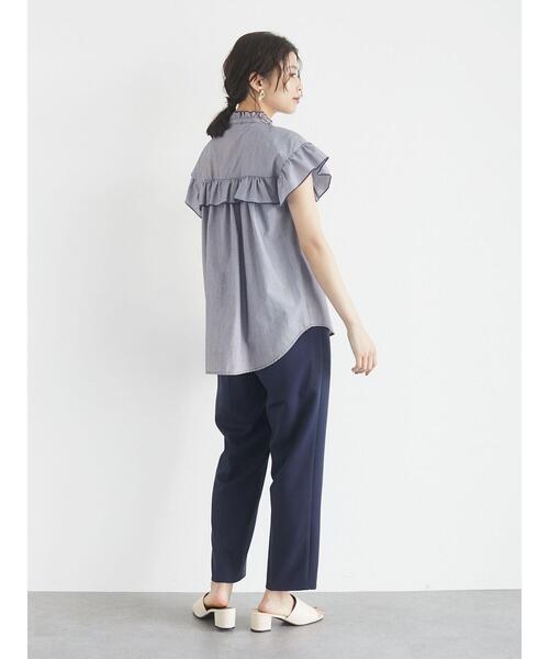 ELENCARE DUE（エレンカーレデュエ）の「ストライプフリルブラウス＊（シャツ/ブラウス・レディース・ネイビー/ブラウン・FREE）」の6枚目の写真