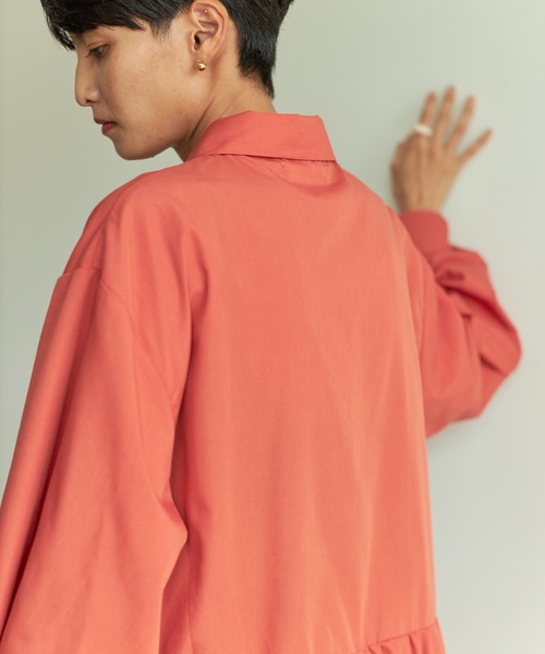 VACANCY（ヴァカンシー）の「ティアードシャツワンピース（ワンピース・レディース・ブラック/オレンジ・FREE）」の20枚目の写真