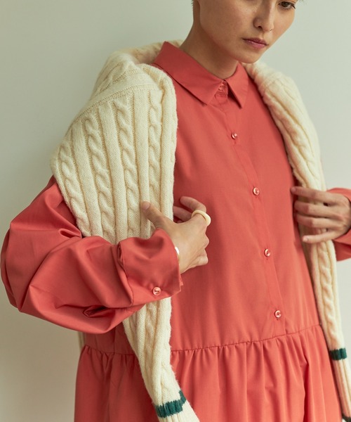 VACANCY（ヴァカンシー）の「ティアードシャツワンピース（ワンピース・レディース・ブラック/オレンジ・FREE）」の12枚目の写真