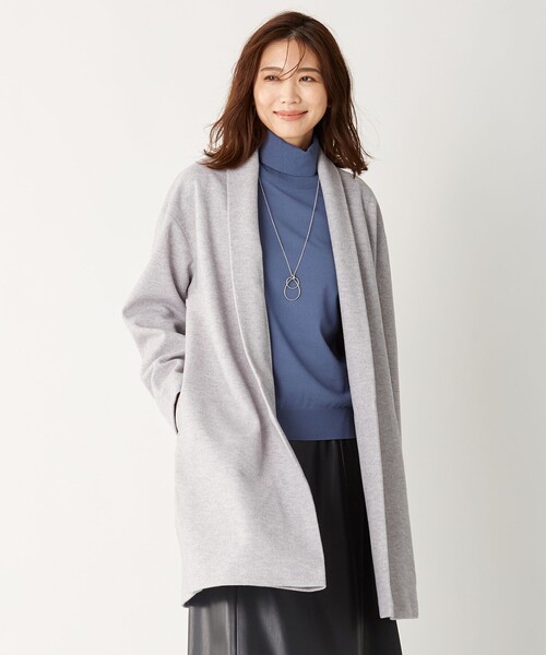 J.PRESS Ladies(J.プレス レディス)の「【洗える】ニードルパンチ カーディガン(カーディガン/ボレロ・レディース・ネイビー系/ライトグレー系/ベージュ系・SMALL)」の1枚目の写真