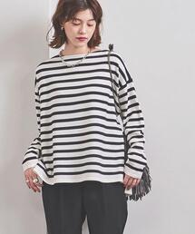 UNITED ARROWS | ＜UNITED ARROWS＞W ボーダー ワイド スリット ニット W(ニット/セーター)