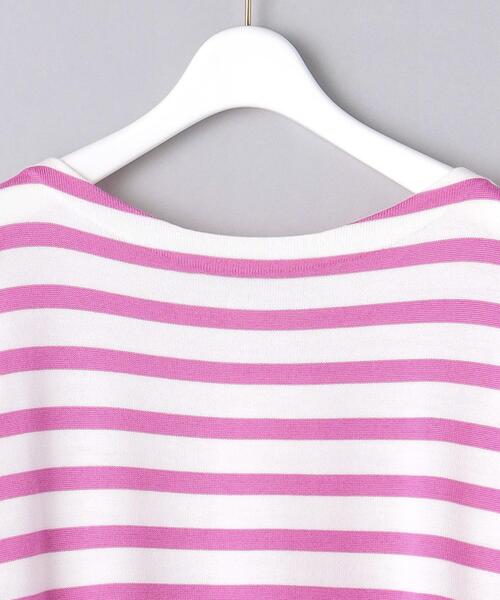 UNITED ARROWS（ユナイテッドアローズ）の「＜UNITED ARROWS＞W ボーダー ワイド スリット ニット W（ニット/セーター・レディース・ブラック/ピンク・FREE）」の11枚目の写真