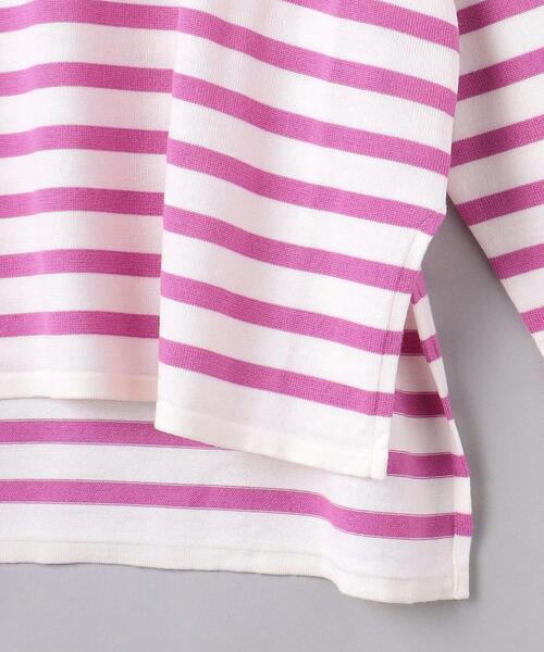 UNITED ARROWS（ユナイテッドアローズ）の「＜UNITED ARROWS＞W ボーダー ワイド スリット ニット W（ニット/セーター・レディース・ブラック/ピンク・FREE）」の13枚目の写真