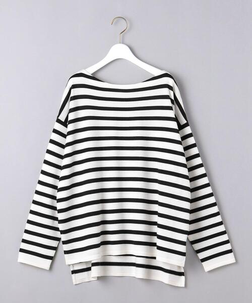 UNITED ARROWS（ユナイテッドアローズ）の「＜UNITED ARROWS＞W ボーダー ワイド スリット ニット W（ニット/セーター・レディース・ブラック/ピンク・FREE）」の15枚目の写真