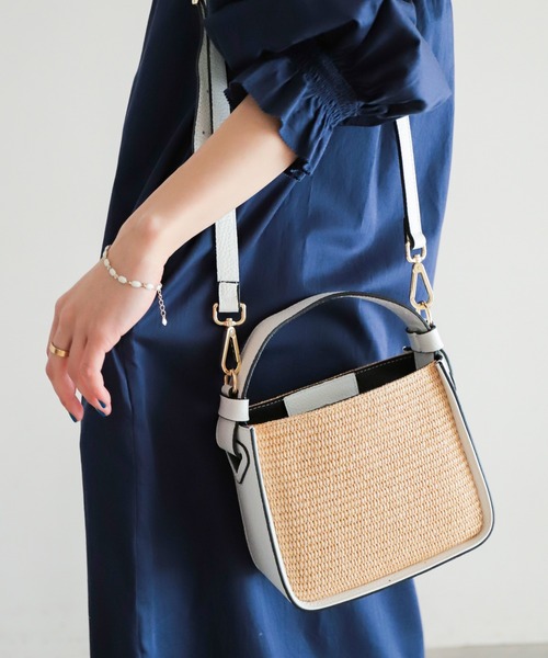 NOMBRE IMPAIR（ノンブルアンペール）の「【Marant】ラフィアコンビワンハンドルスモールBAG（ハンドバッグ・レディース・ホワイト/キャメル・FREE）」の14枚目の写真