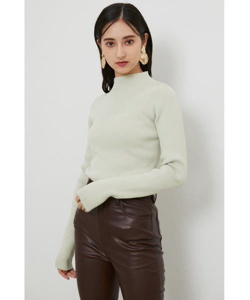 rienda(リエンダ)の「AWウォッシャブルハイネックニットトップス(ニット/セーター・レディース・ブラック/ライトグリーン/ライトベージュ/ライトパープル・FREE)」の3枚目の写真